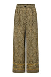 INTO THE EAST 25 Autumn/Winter Moss Green Dark Pattern Print Linen Shirt/Straight Pants ITE-E1DGAW005GR21PT-LV Pants (E1DGAW004GR21SH)